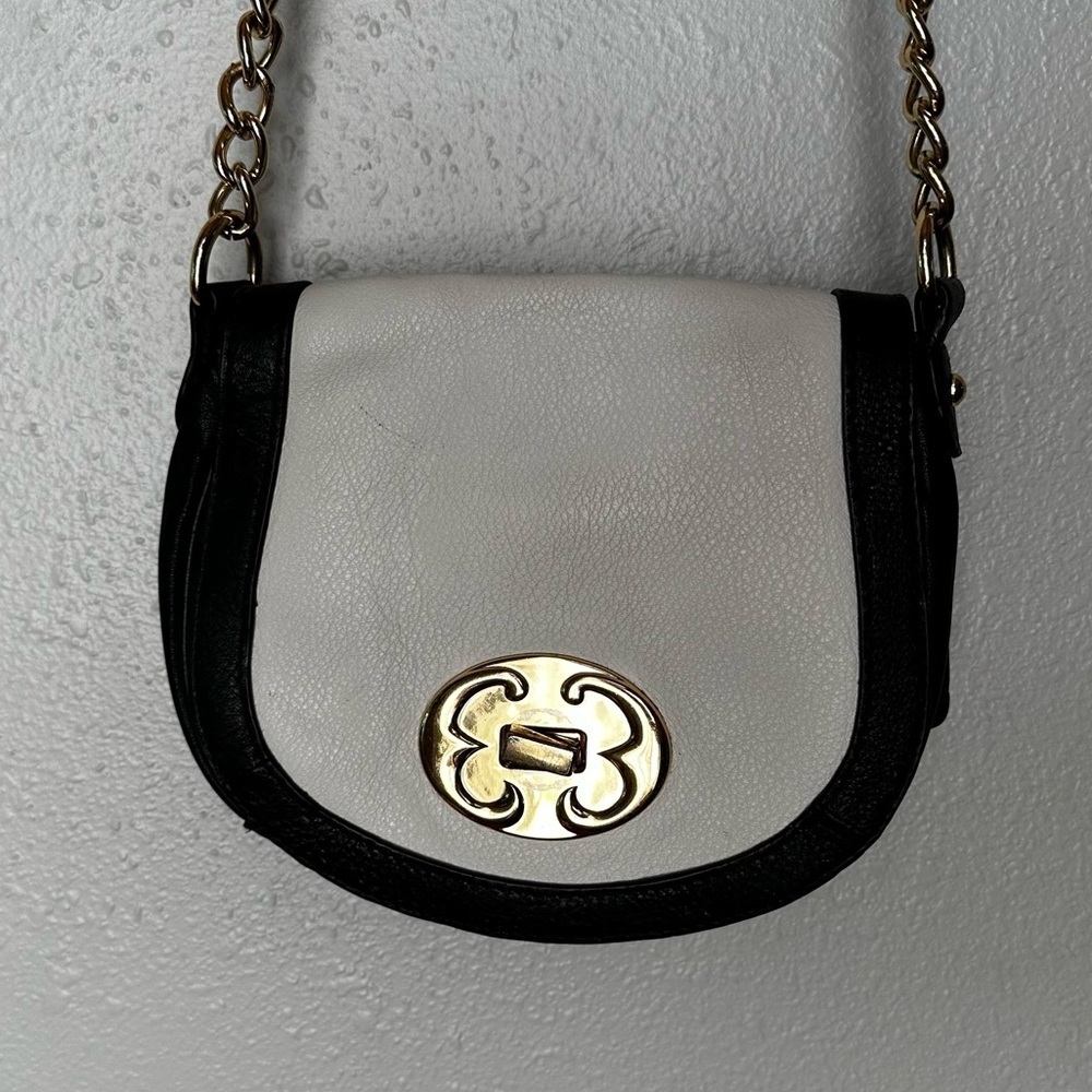 Emma Fox Leather Two Tone Saddle Cross-Body Bag